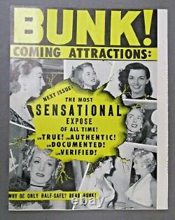 Rare 1956 Premier Numéro Bunk! Magazine V1 #1 Marilyn Monroe High Grade Stan Lee