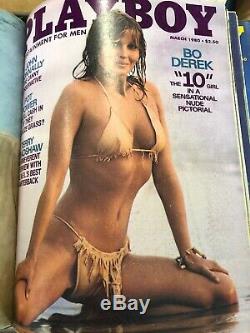Rare Bo Derek Emission Playboy Magazines 1980 Binder Set (jan-juin) Great Condition