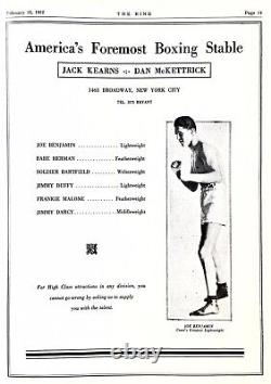 Rare Réimpression Vintage de la Première Édition du Magazine Ring de Boxe, 15.02.1922