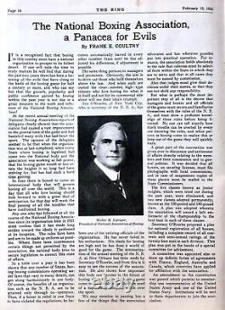 Rare Réimpression Vintage de la Première Édition du Magazine Ring de Boxe, 15.02.1922