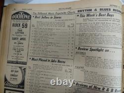Reliure 1954 Billboard Magazine nouvelles classements R&B, nouvel artiste Elvis, jukebox Fats D