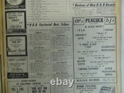Reliure 1954 Billboard Magazine nouvelles classements R&B, nouvel artiste Elvis, jukebox Fats D