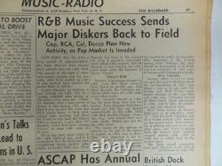 Reliure 1954 Billboard Magazine nouvelles classements R&B, nouvel artiste Elvis, jukebox Fats D