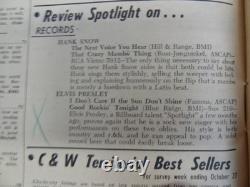 Reliure 1954 Billboard Magazine nouvelles classements R&B, nouvel artiste Elvis, jukebox Fats D