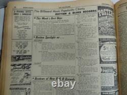 Reliure 1954 Billboard Magazine nouvelles classements R&B, nouvel artiste Elvis, jukebox Fats D