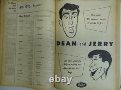 Reliure 1954 Billboard Magazine nouvelles classements R&B, nouvel artiste Elvis, jukebox Fats D