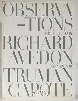 Richard Avedon Truman Capote Observations 1959 première édition