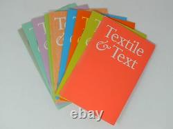 Richard Martin / Textile Et Texte 10 Volumes 1ère Édition 1992