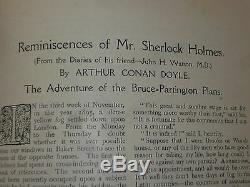 Sherlock Holmes Vrai 1ère Édition 1908 Strand Magazine Vol XXXVI Delux Gold Leaf