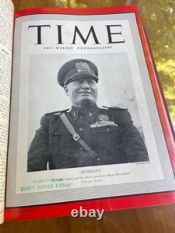 TIME Magazine Volume Relié Avril-Juin 1940 Semaine par Semaine de la Seconde Guerre Mondiale