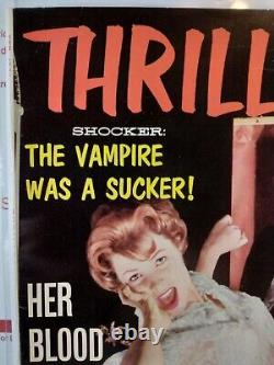 Thriller #1 Tempest Magazine 1962 Controversial Myron Fass Noose Horror Cover<br/>Thriller #1 Magazine Tempest 1962 Couverture d'horreur controversée de Myron Fass Noose