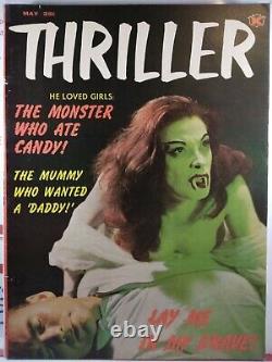 Thriller #2 Nice 7.0 Fn/vf Tempest 1962 Controversial Vampire Horror Magazine 	<br/>	 Thriller #2 Nice 7.0 Fn/vf Tempête 1962 Magazine d'horreur de vampire controversé