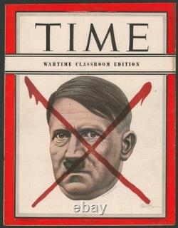 Time Magazine 7 mai 1945 Couverture d'Adolf Hitler avec un X rouge Édition de classe en temps de guerre