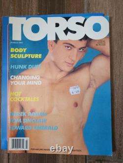 Torso Magazine Intérêt Gay Mars 1991 Sculpture Corporelle Cocktales Chauds