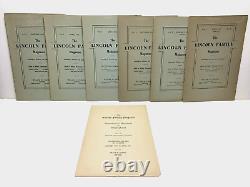 Très rare! Revue de la famille LINCOLN 6 volumes complets 1916 Histoire généalogique historique