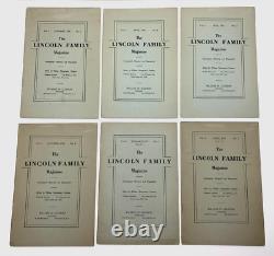 Très rare! Revue de la famille LINCOLN 6 volumes complets 1916 Histoire généalogique historique