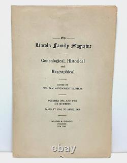 Très rare! Revue de la famille LINCOLN 6 volumes complets 1916 Histoire généalogique historique