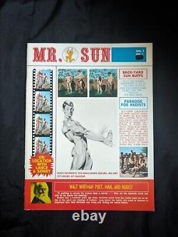 VINTAGE 1966 Mr. Sun Magazine Première Édition Vol 1 Numéro 1 Intérêt Gay Comme Neuf