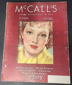 VTG McCall's Magazine 1935 Lot de (9) numéros janv., juil. et oct., nov. Neysa McMein