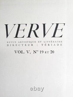 Verve Magazine Vol 19/20, Paris 1946 Picasso Edition Première Édition Lithographies