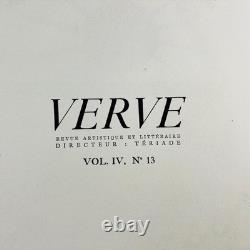 Verve Vol 4 No 13 1945 Henri Matisse De La Couleur Icare Lithographies 1ère Édition