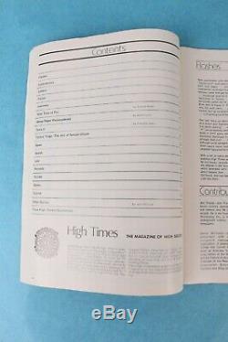 Vintage 1974 High Times Magazine Première Numéro 1 Couvre-champignon Ex-condition