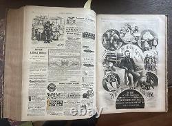 Volume relié de Harper's Weekly de 1871, Thomas Nast, Chicago? Incendie? 49 numéros