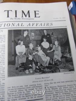 Volume relié de TIME Magazine Octobre-Décembre 1937 Original rare