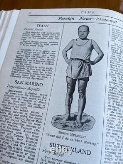 Volume relié du magazine TIME juillet-décembre 1926, original rare