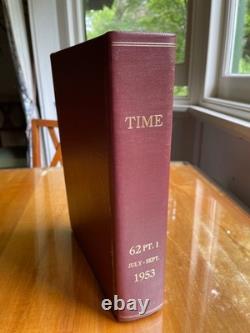 Volume relié original de TIME Magazine juillet-septembre 1953 capsule temporelle rare