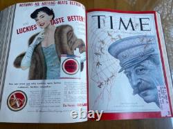 Volume relié original du magazine TIME, janvier-mars 1953, rare capsule temporelle
