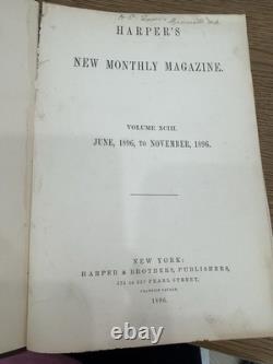 Volumes reliés rares et anciens du Harper's New Monthly Magazine (5 livres) - XIXe siècle