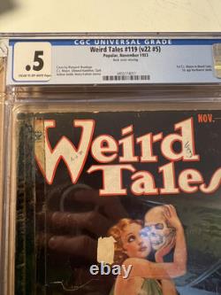 Weird Tales Pulp #119 1933 Vol. 22, #5 Note CGC 0.5 Couverture Classique de Crâne