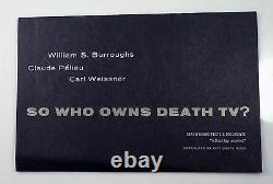 William Burroughs Pelieu Weissner So Who Owns Death Tv 1st Ed Black Wraps 1967