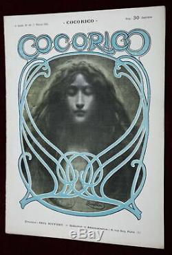 Xrare Orig ' 1901 Frantisek Kupka Lithographie Cocorico Art Nouveau Beauté Magazine